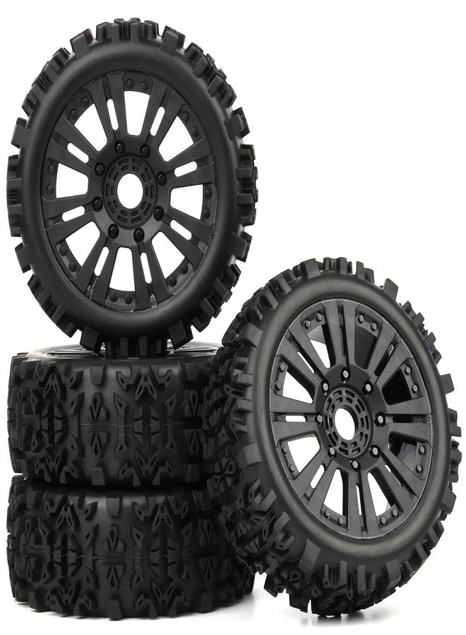 ZRRC 1/8 Scale RC Off Road Buggy Tires & 17mm Hex Wheels - Pre-Glued All-Terrain, Fits Arrma Typhon 3S/6S Losi 8Ight X/E 2.0 XT/XTE Team Associated Traxxas Redcat HPI RC Truggy Wheels Tyres - Image 1